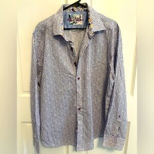 Blue and white plaid Robert Graham dress shirt. 2x